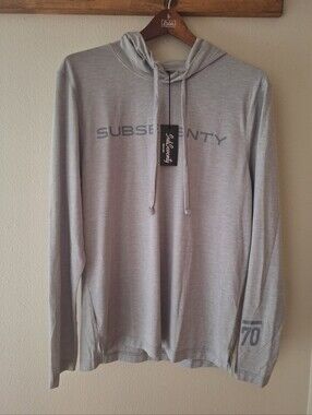 NWT Sub Seventy Lightweight Gray Logo Golf Outdoors Hoodie Mens Size M